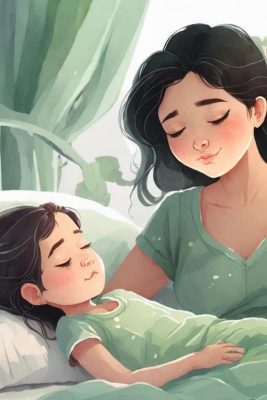A_little_girl_sleeping_in_the_bed_with_her_0_small2