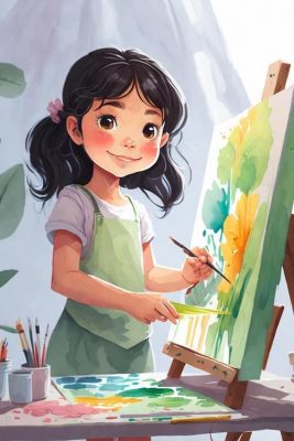 Leonardo_Diffusion_A_happy_little_girl_painting_a_colorful_can_1_SMALL